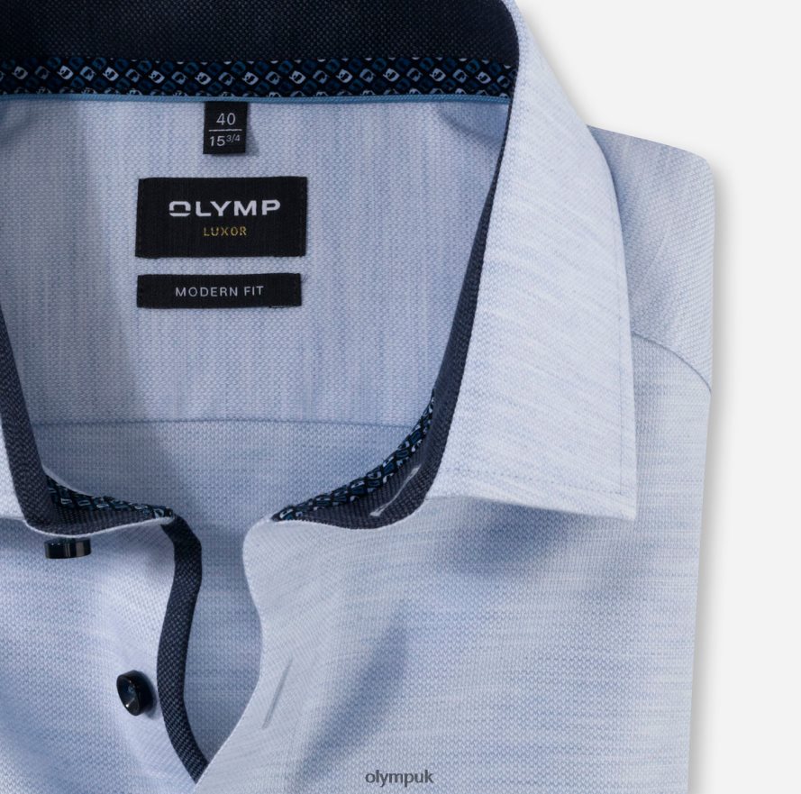 Clothing OLYMP Luxor Modern Fit, Business Shirt, Long Sleeve Extra Long, Global Kent, Bleu NZ22L1433