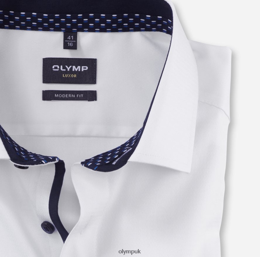 Clothing OLYMP Luxor Modern Fit, Business Shirt, Long Sleeve Extra Long, Global Kent, White NZ22L1402