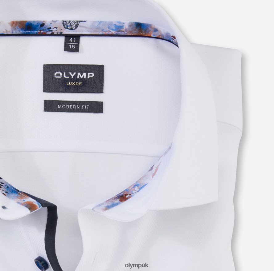Clothing OLYMP Luxor Modern Fit, Business Shirt, Long Sleeve Extra Long, Global Kent, White NZ22L1429
