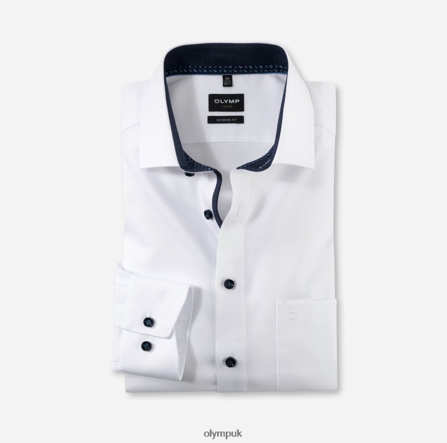 Clothing OLYMP Luxor Modern Fit, Business Shirt, Long Sleeve Extra Long, Global Kent, White NZ22L1438