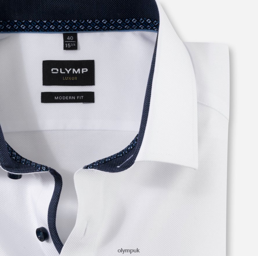 Clothing OLYMP Luxor Modern Fit, Business Shirt, Long Sleeve Extra Long, Global Kent, White NZ22L1438