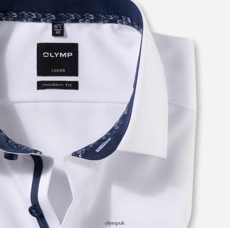 Clothing OLYMP Luxor Modern Fit, Business Shirt, Long Sleeve Extra Long, Global Kent, White NZ22L1444