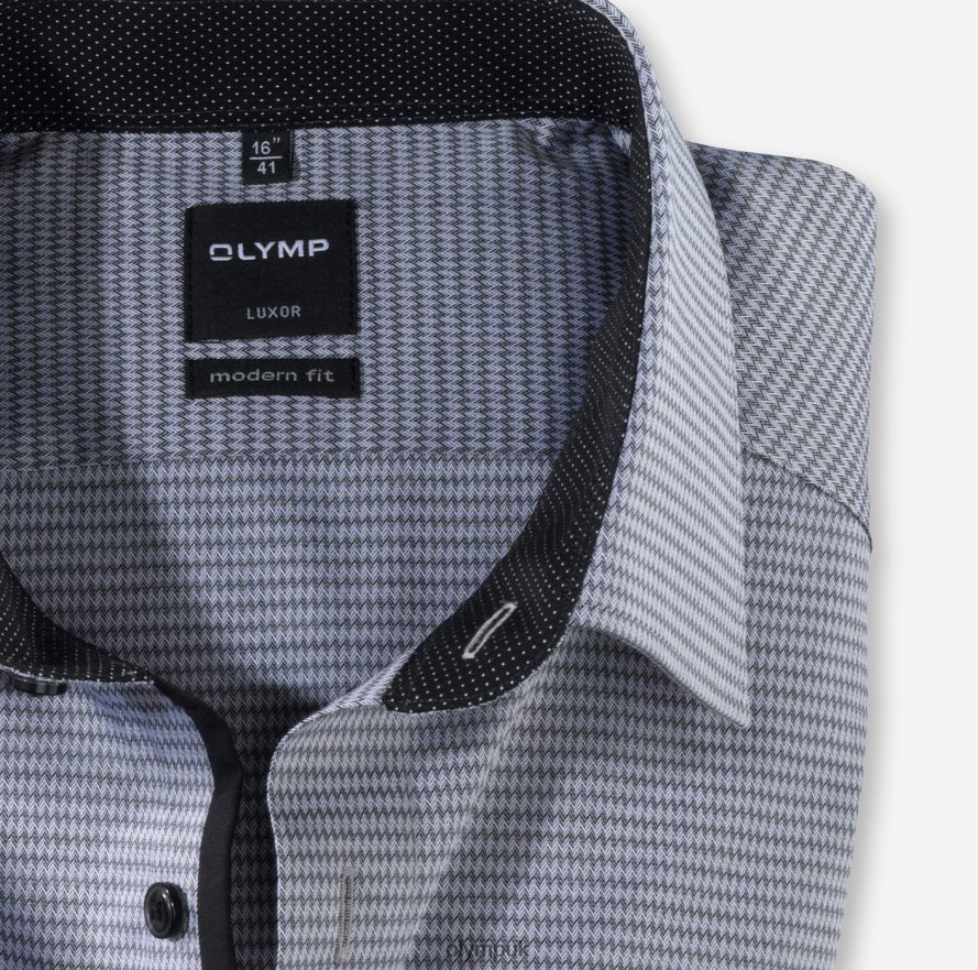 Clothing OLYMP Luxor Modern Fit, Business Shirt, Long Sleeve Extra Long, New Kent, Black NZ22L1456