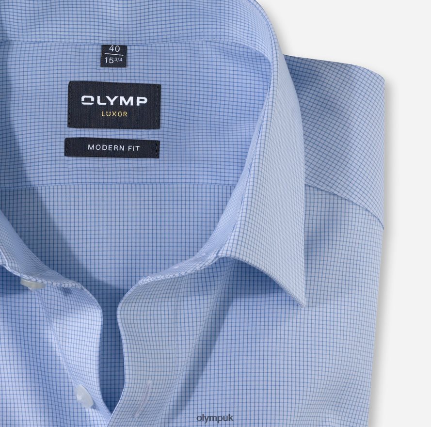 Clothing OLYMP Luxor Modern Fit, Business Shirt, Long Sleeve Extra Long, New Kent, Bleu NZ22L1454