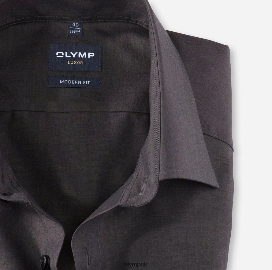 Clothing OLYMP Luxor Modern Fit, Business Shirt, New Kent, Anthracite NZ22L1397