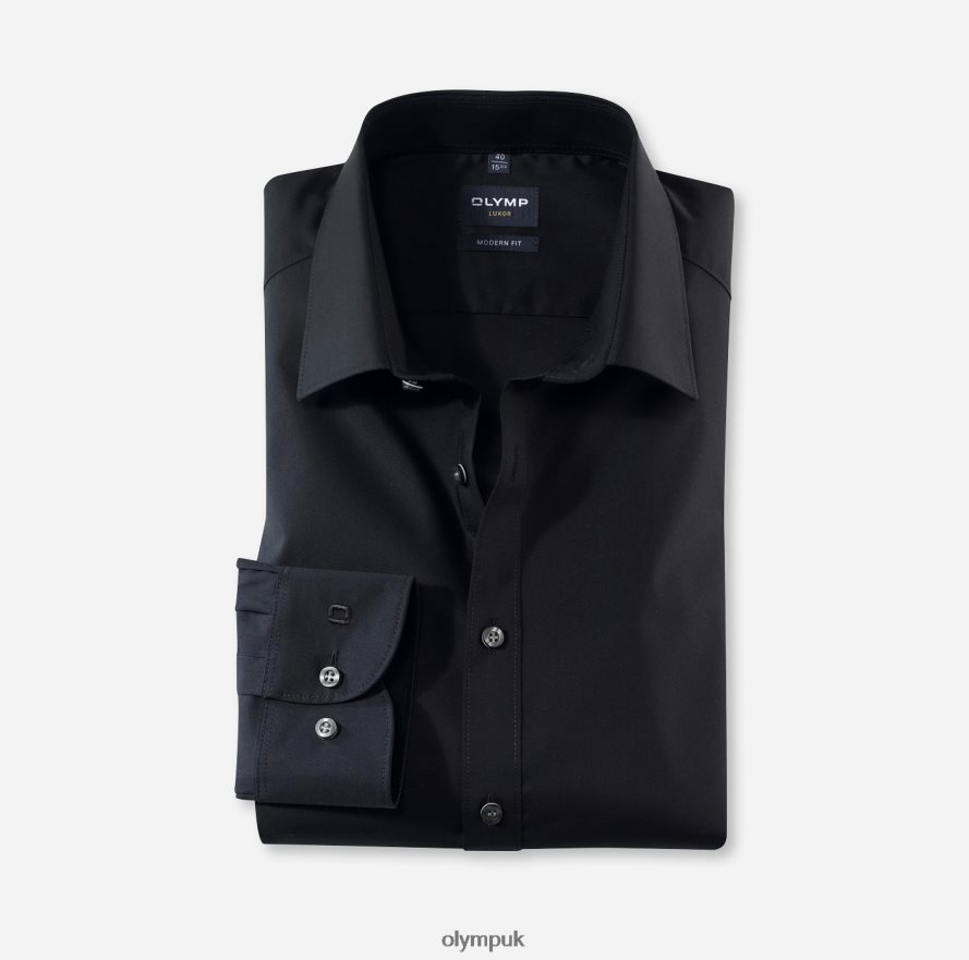 Clothing OLYMP Luxor Modern Fit, Business Shirt, New Kent, Black NZ22L1381