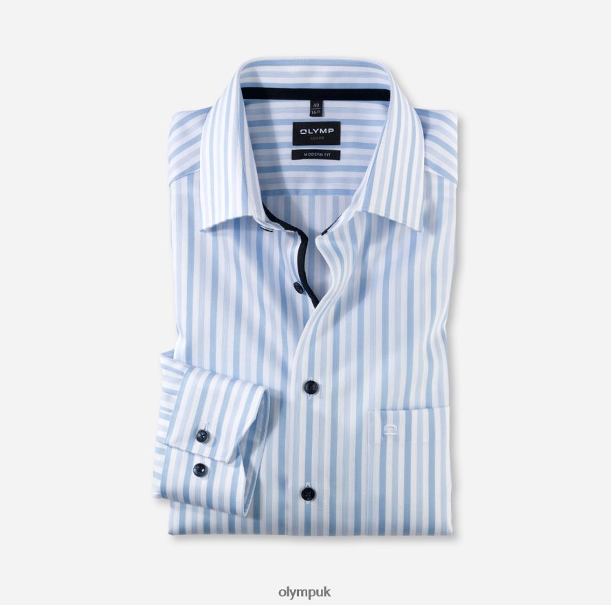 Clothing OLYMP Luxor Modern Fit, Business Shirt, New Kent, Bleu NZ22L1193