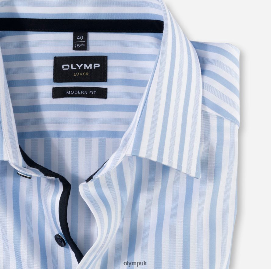 Clothing OLYMP Luxor Modern Fit, Business Shirt, New Kent, Bleu NZ22L1193