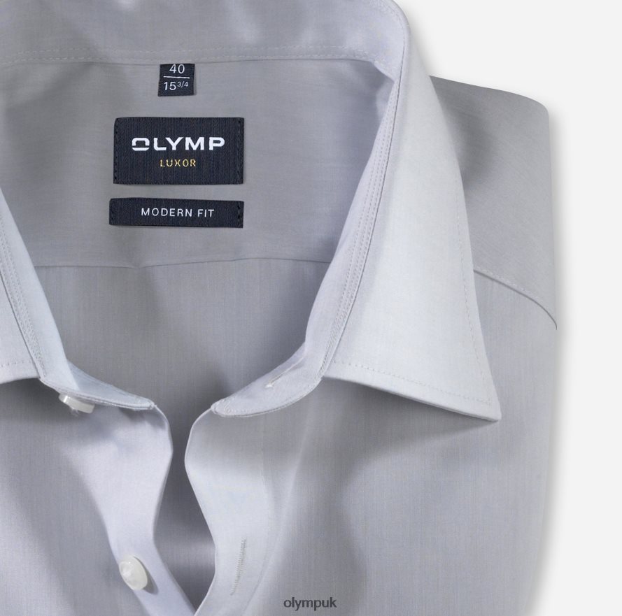 Clothing OLYMP Luxor Modern Fit, Business Shirt, New Kent, Silver Grey NZ22L1385
