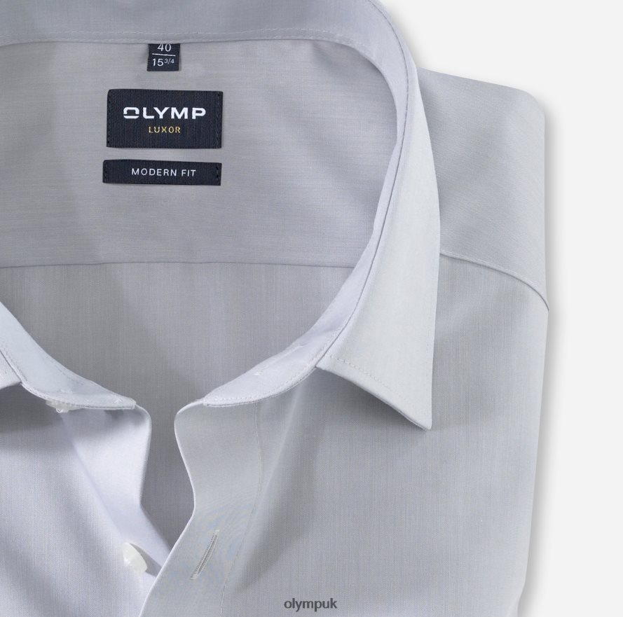 Clothing OLYMP Luxor Modern Fit, Business Shirt, New Kent, Silver Grey NZ22L1388