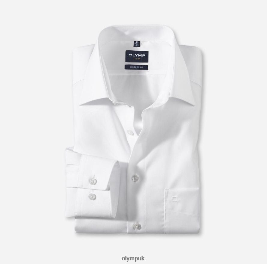 Clothing OLYMP Luxor Modern Fit, Business Shirt, New Kent, White NZ22L1374