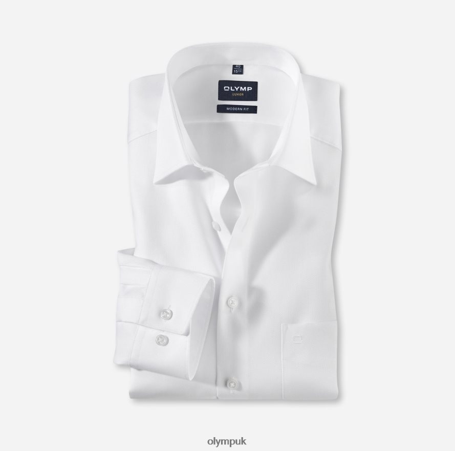 Clothing OLYMP Luxor Modern Fit, Business Shirt, New Kent, White NZ22L989