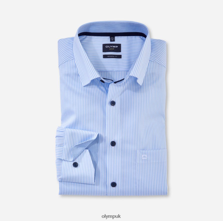 Clothing OLYMP Luxor Modern Fit, Business Shirt, Under Button-Down, Bleu NZ22L1280