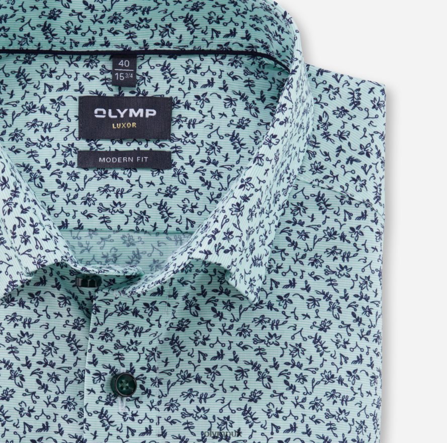 Clothing OLYMP Luxor Modern Fit, Business Shirt, Under Button-Down, Light Green NZ22L1190