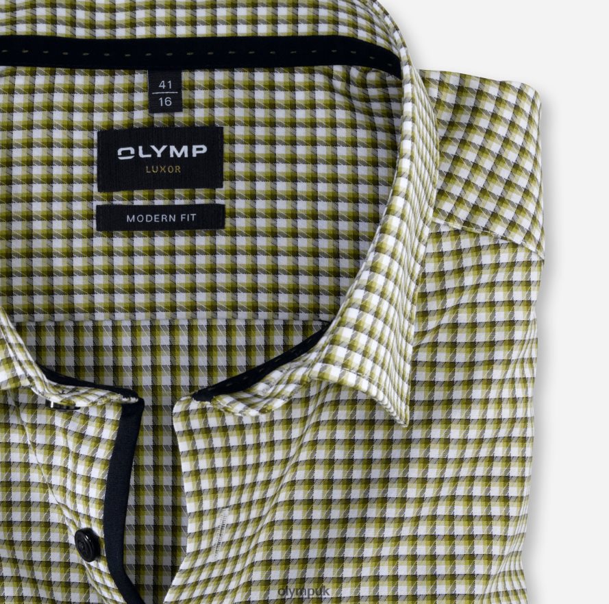 Clothing OLYMP Luxor Modern Fit, Business Shirt, Under Button-Down, Lime Green NZ22L1367