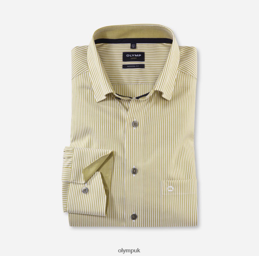Clothing OLYMP Luxor Modern Fit, Business Shirt, Under Button-Down, Lime NZ22L1020