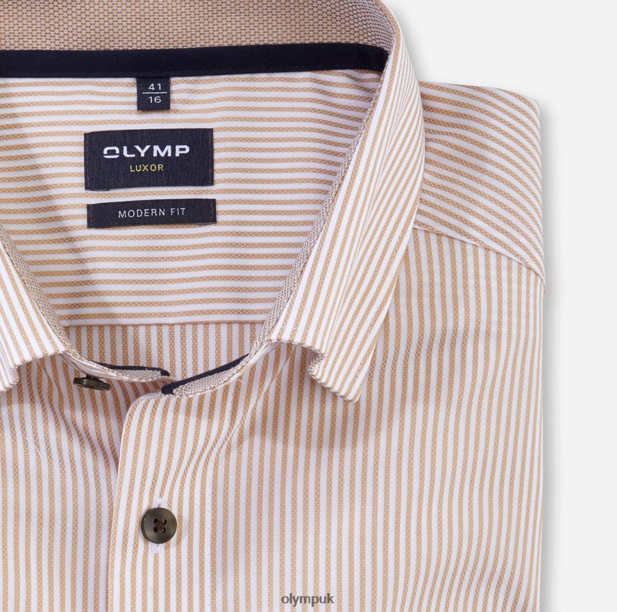 Clothing OLYMP Luxor Modern Fit, Business Shirt, Under Button-Down, Natural NZ22L996