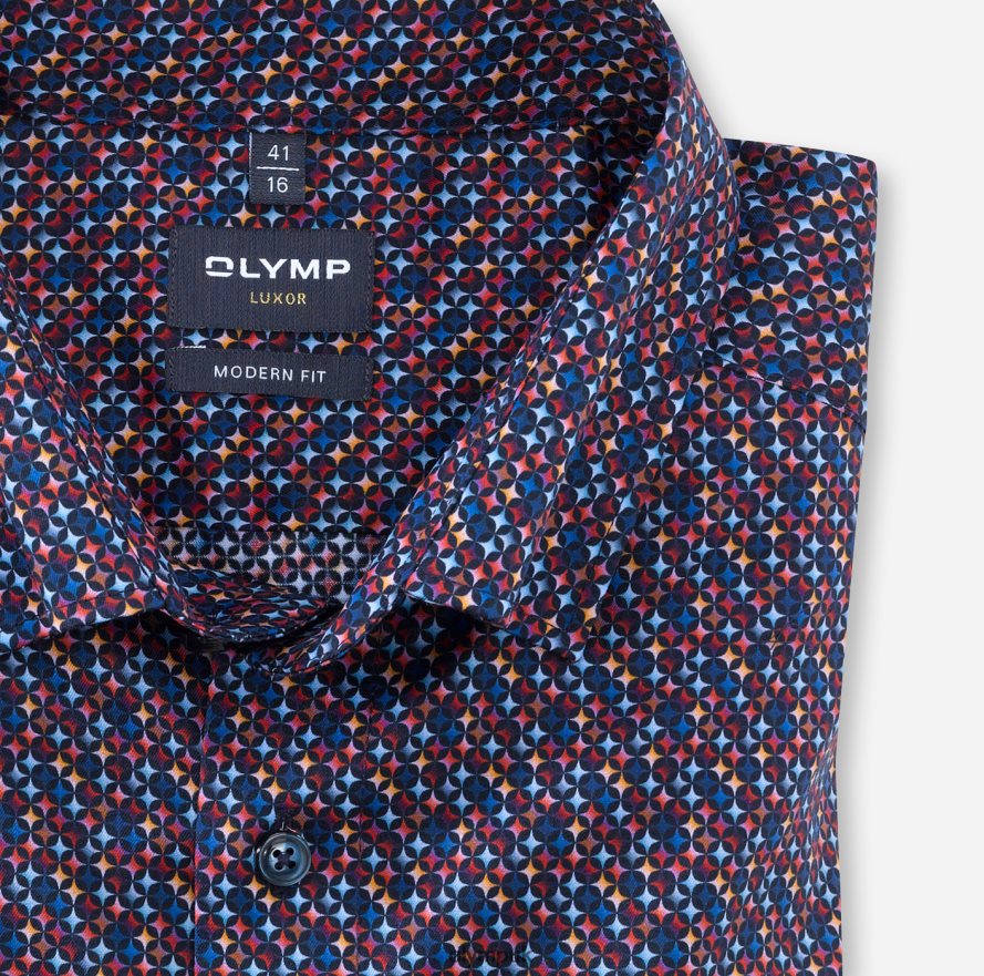 Clothing OLYMP Luxor Modern Fit, Business Shirt, Under Button-Down, Red NZ22L1355