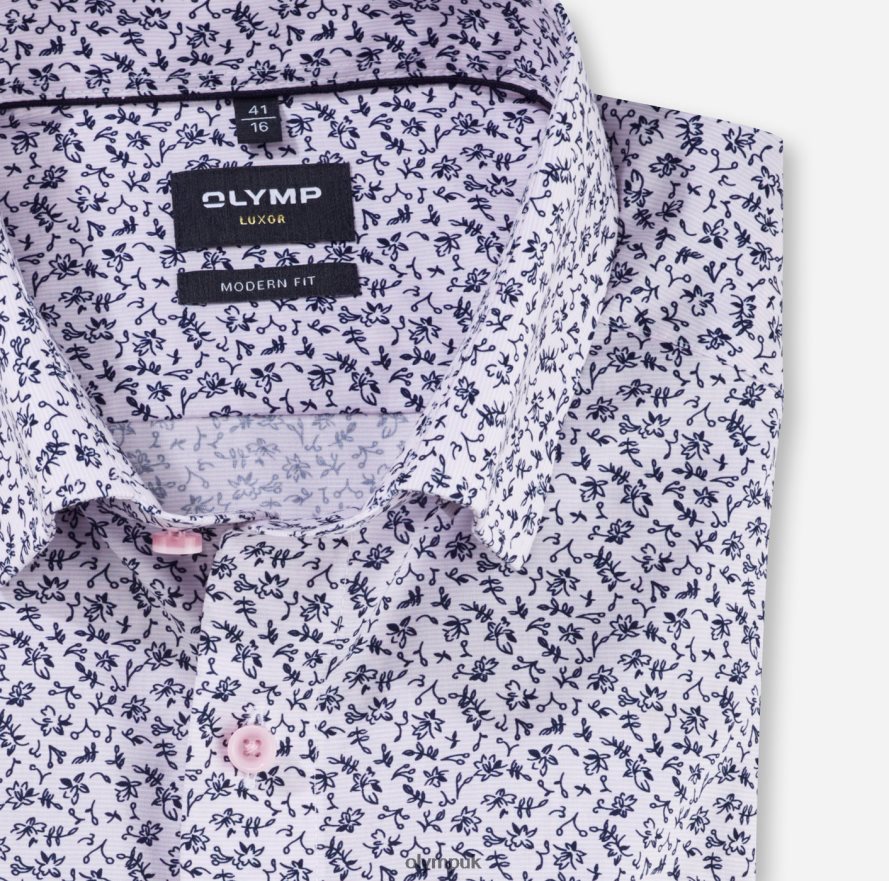 Clothing OLYMP Luxor Modern Fit, Business Shirt, Under Button-Down, Rose NZ22L1301