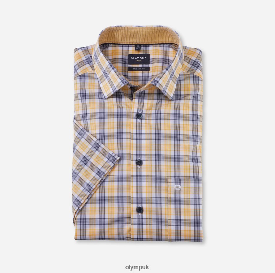 Clothing OLYMP Luxor Modern Fit, Business Shirt, Under Button-Down, Yellow NZ22L1176
