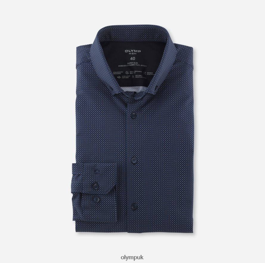 Clothing OLYMP No. Six 24/Seven Super Slim, Business Shirt, Button-Down, Marine NZ22L204
