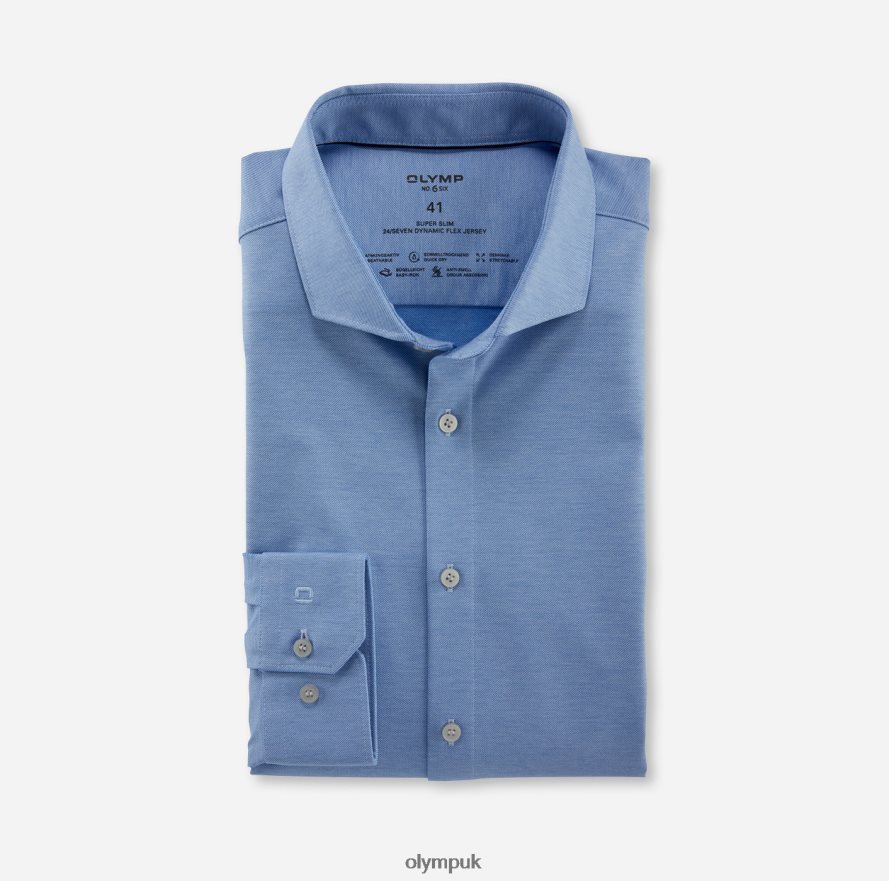 Clothing OLYMP No. Six 24/Seven Super Slim, Business Shirt, Cutaway, Blue NZ22L226