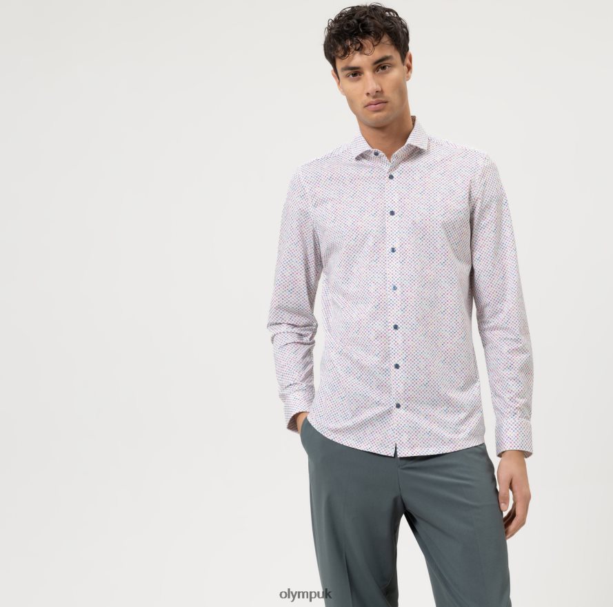 Clothing OLYMP No. Six 24/Seven Super Slim, Business Shirt, Cutaway, Fuchsia NZ22L178