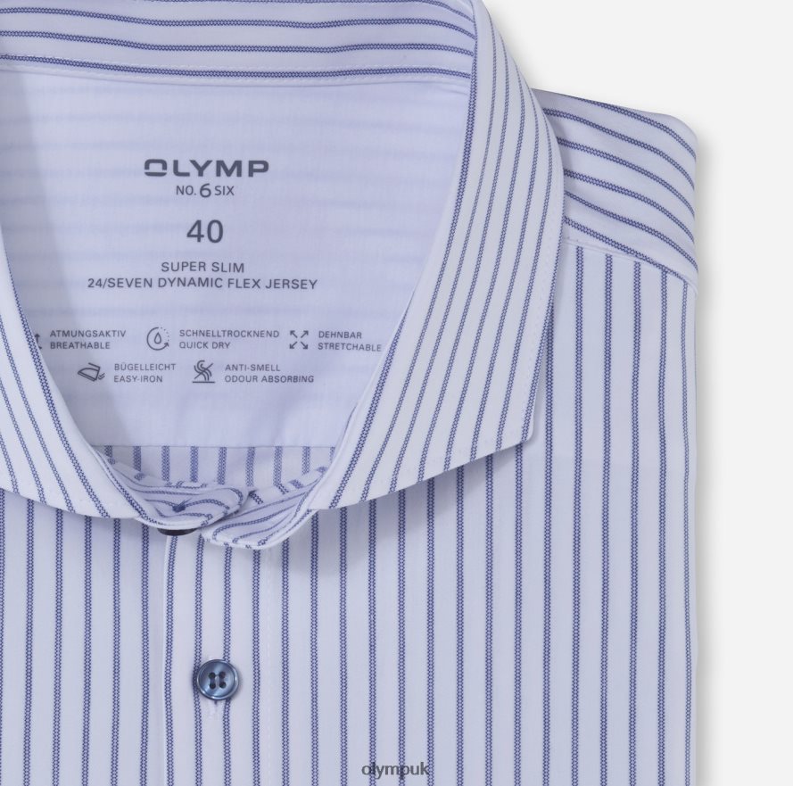 Clothing OLYMP No. Six 24/Seven Super Slim, Business Shirt, Cutaway, Royal NZ22L22