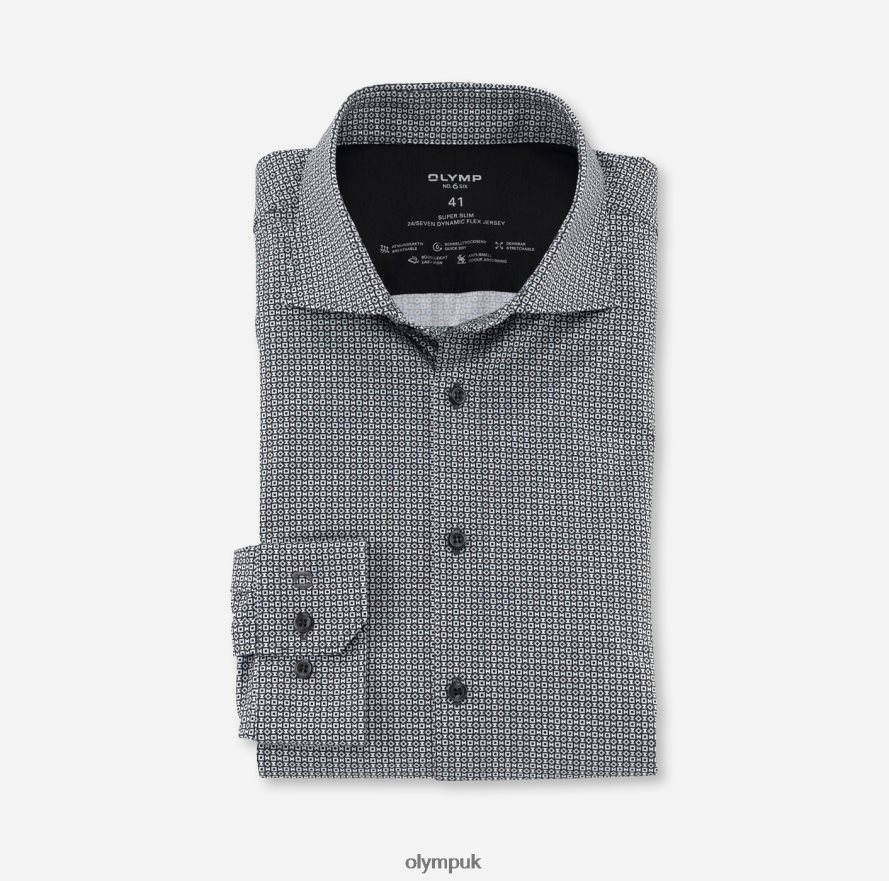 Clothing OLYMP No. Six 24/Seven Super Slim, Business Shirt, Kent, Black NZ22L14