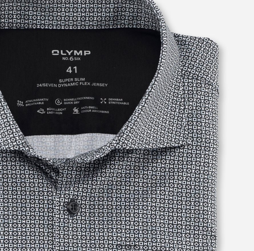 Clothing OLYMP No. Six 24/Seven Super Slim, Business Shirt, Kent, Black NZ22L14