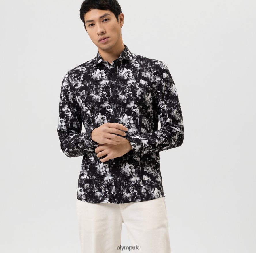 Clothing OLYMP No. Six 24/Seven Super Slim, Business Shirt, Kent, Black NZ22L171