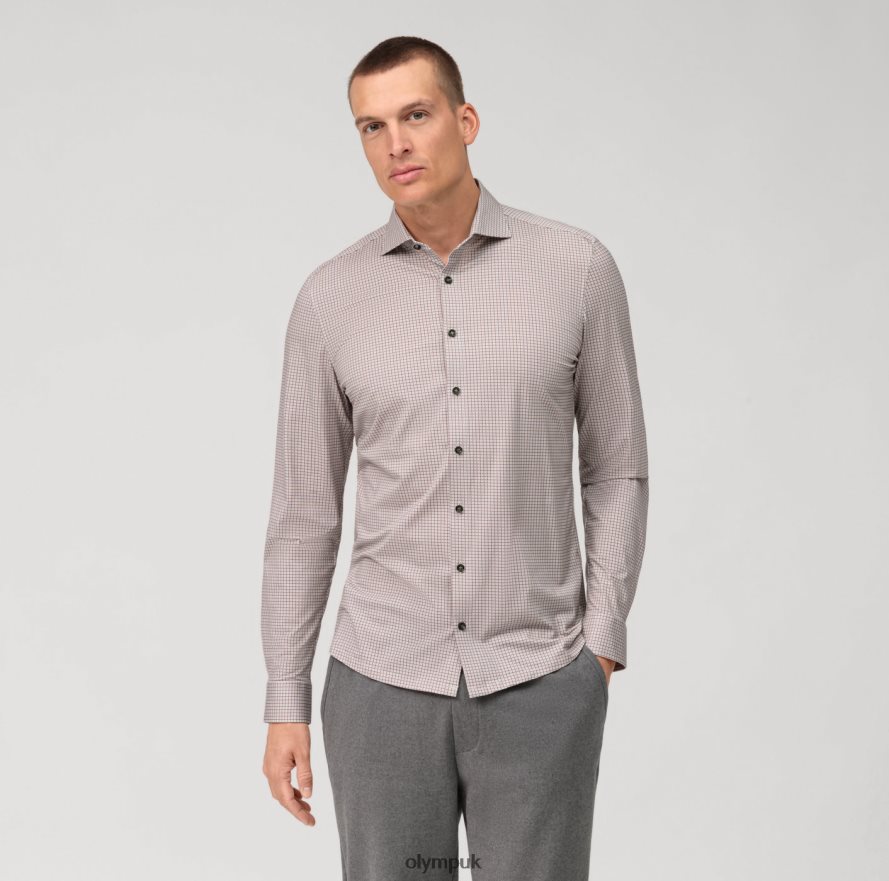 Clothing OLYMP No. Six 24/Seven Super Slim, Business Shirt, Kent, Dark Red NZ22L116