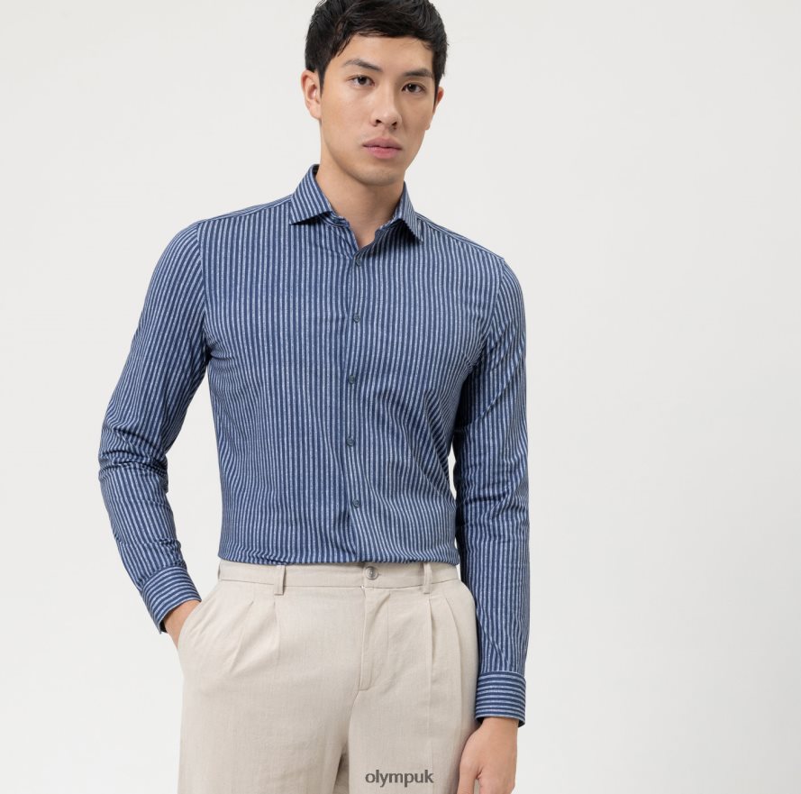 Clothing OLYMP No. Six 24/Seven Super Slim, Business Shirt, Kent, Marine NZ22L105