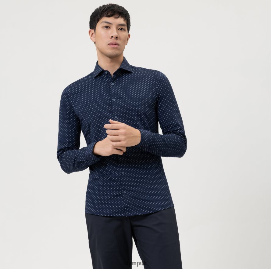 Clothing OLYMP No. Six 24/Seven Super Slim, Business Shirt, Kent, Marine NZ22L163