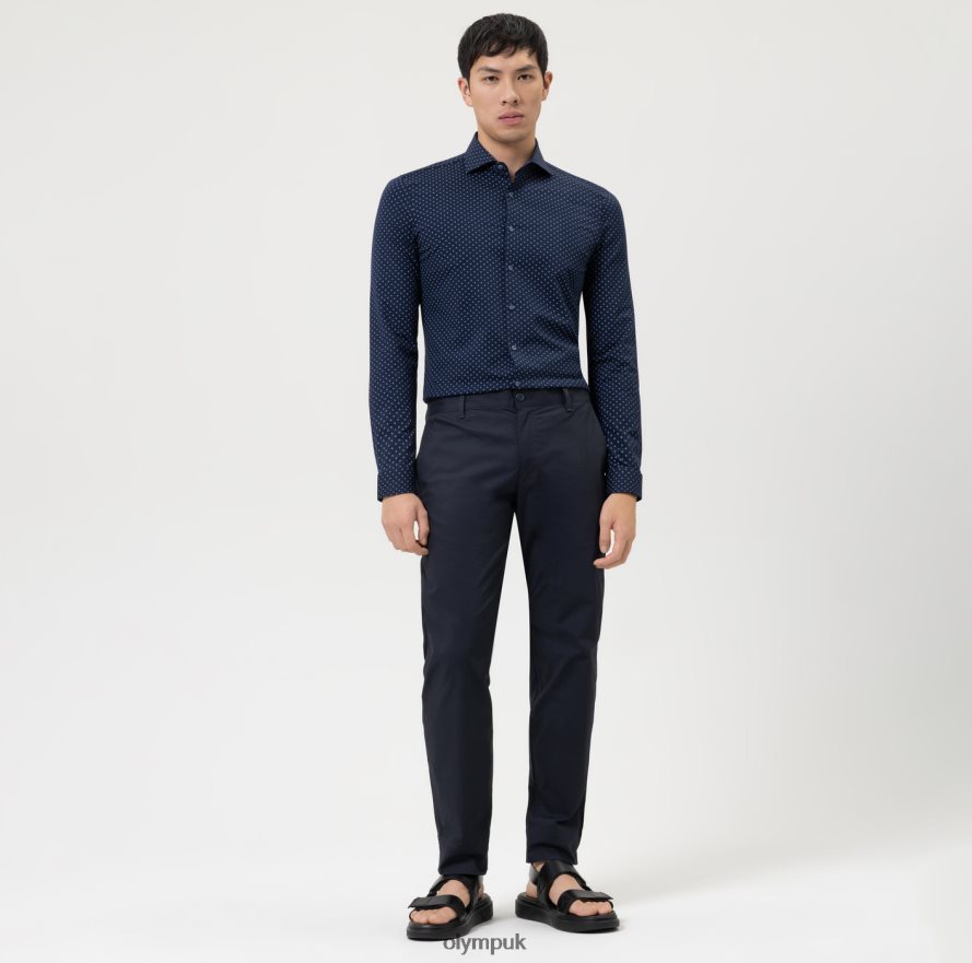 Clothing OLYMP No. Six 24/Seven Super Slim, Business Shirt, Kent, Marine NZ22L163