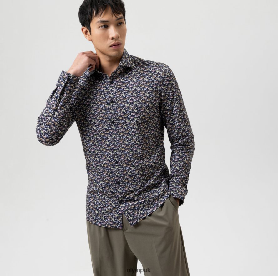 Clothing OLYMP No. Six 24/Seven Super Slim, Business Shirt, Kent, Marine NZ22L170