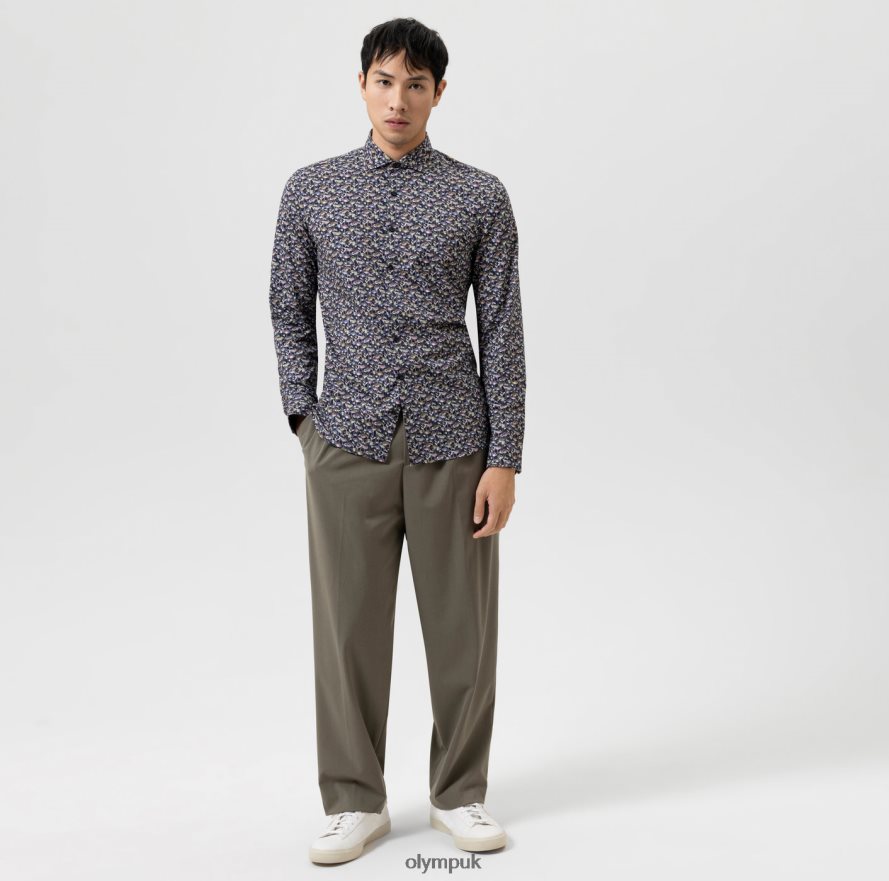 Clothing OLYMP No. Six 24/Seven Super Slim, Business Shirt, Kent, Marine NZ22L170