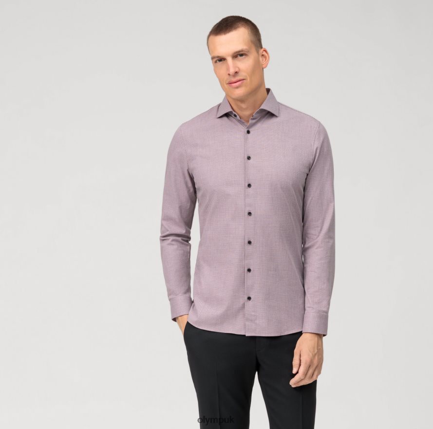 Clothing OLYMP No. Six 24/Seven Super Slim, Business Shirt, Kent, Mauve NZ22L115