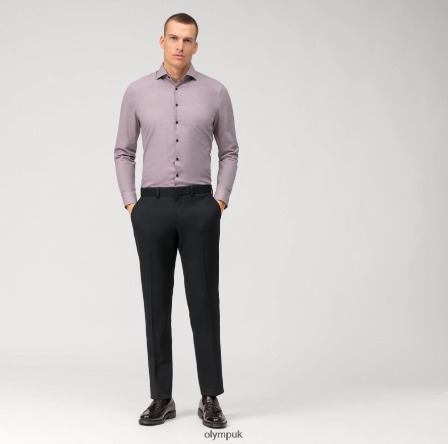 Clothing OLYMP No. Six 24/Seven Super Slim, Business Shirt, Kent, Mauve NZ22L115