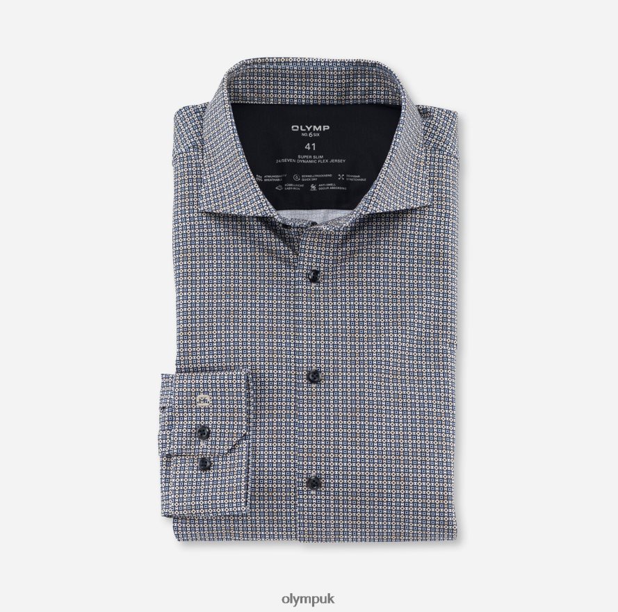 Clothing OLYMP No. Six 24/Seven Super Slim, Business Shirt, Kent, Natural NZ22L155