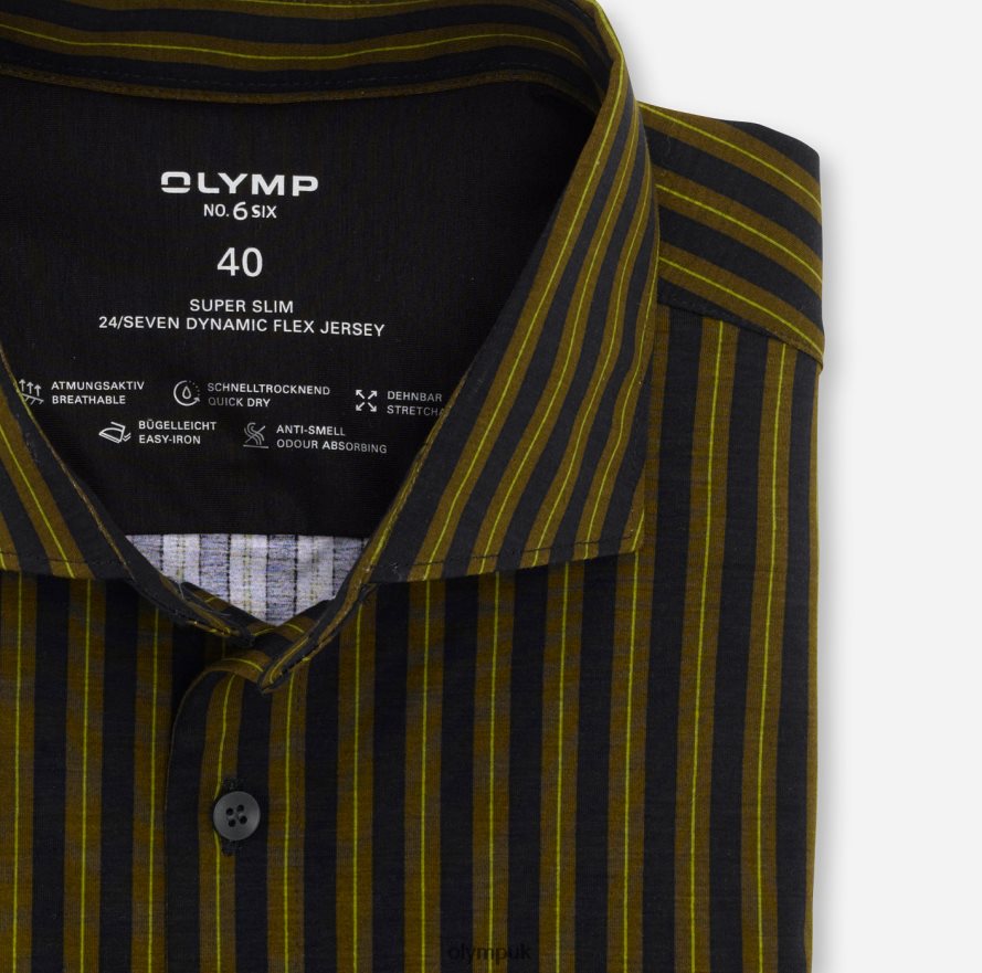 Clothing OLYMP No. Six 24/Seven Super Slim, Business Shirt, Kent, Olive NZ22L206
