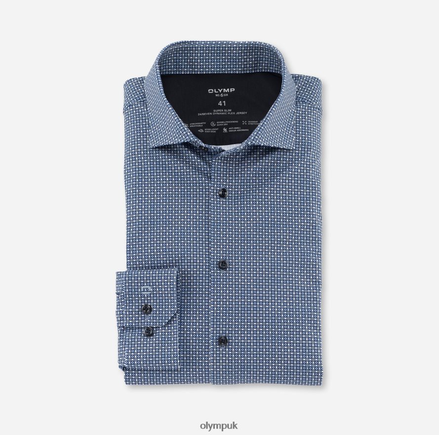 Clothing OLYMP No. Six 24/Seven Super Slim, Business Shirt, Kent, Royal NZ22L86