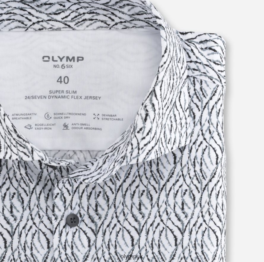 Clothing OLYMP No. Six 24/Seven Super Slim, Business Shirt, Kent, Silver Grey NZ22L240