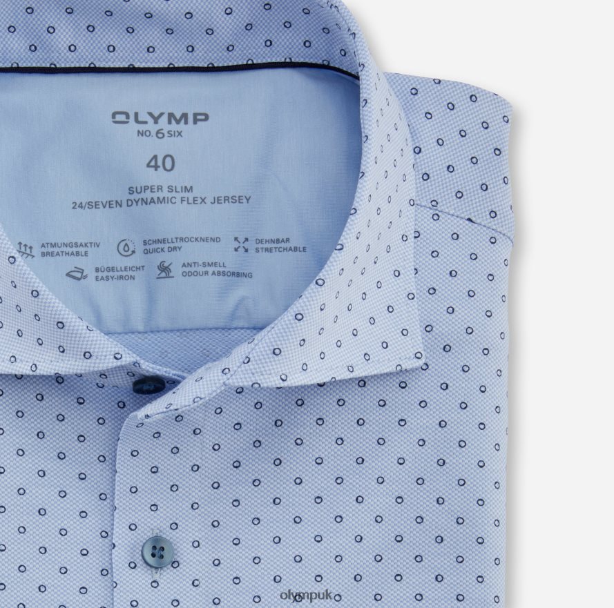 Clothing OLYMP No. Six 24/Seven Super Slim, Business Shirt, Long Sleeve Extra Long, Kent, Bleu NZ22L320