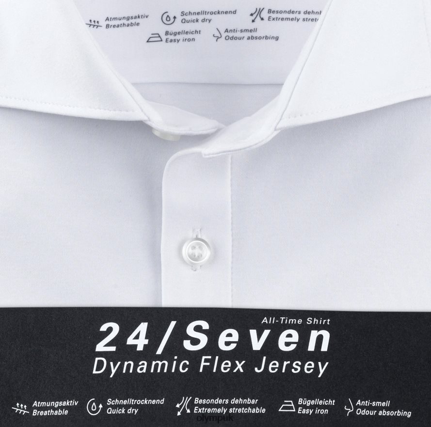 Clothing OLYMP No. Six 24/Seven Super Slim, Business Shirt, Long Sleeve Extra Long, Kent, White NZ22L335