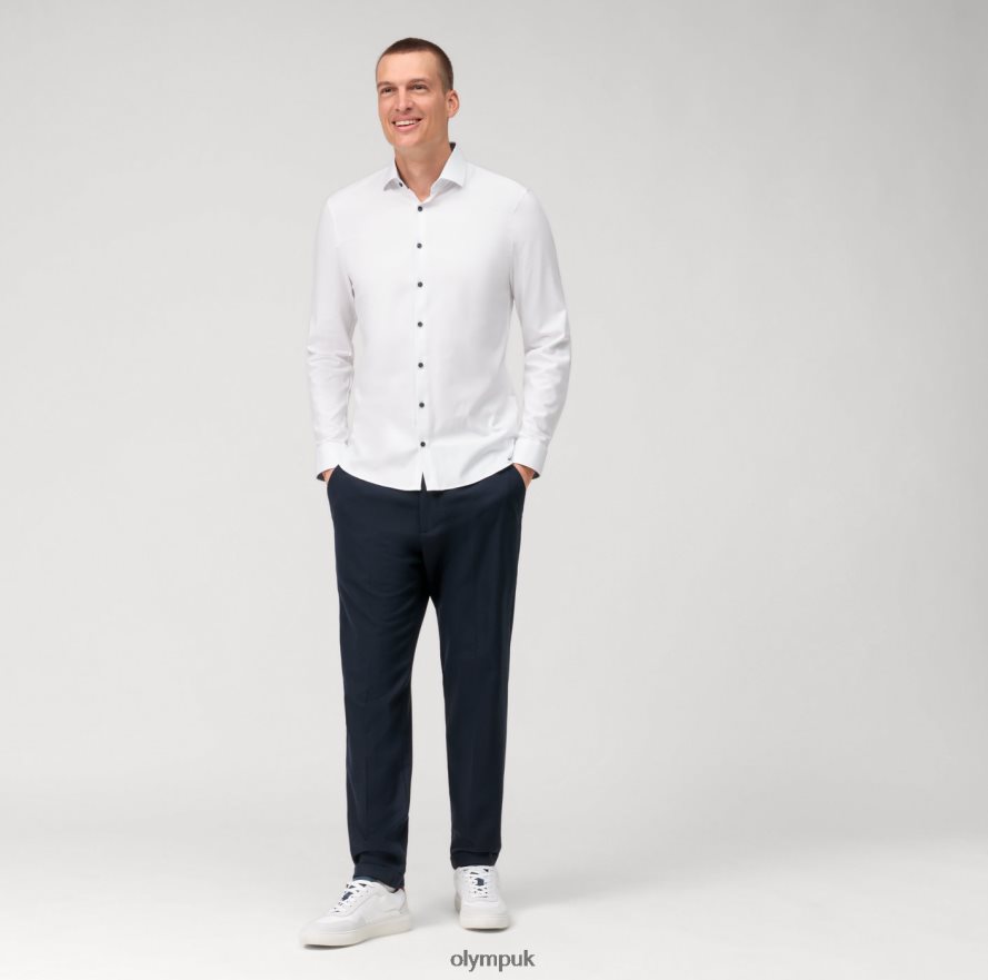 Clothing OLYMP No. Six 24/Seven Super Slim, Business Shirt, Long Sleeve Extra Long, Modern Kent, White NZ22L295