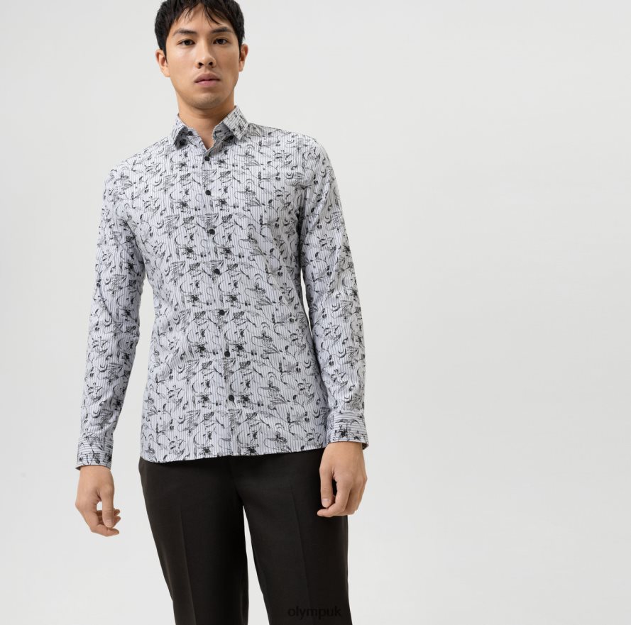 Clothing OLYMP No. Six 24/Seven Super Slim, Business Shirt, Modern Kent, Black NZ22L213