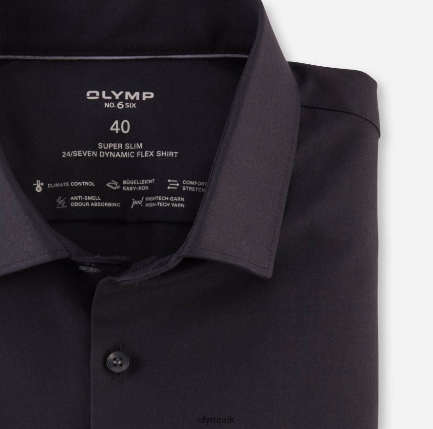 Clothing OLYMP No. Six 24/Seven Super Slim, Business Shirt, Modern Kent, Black NZ22L61