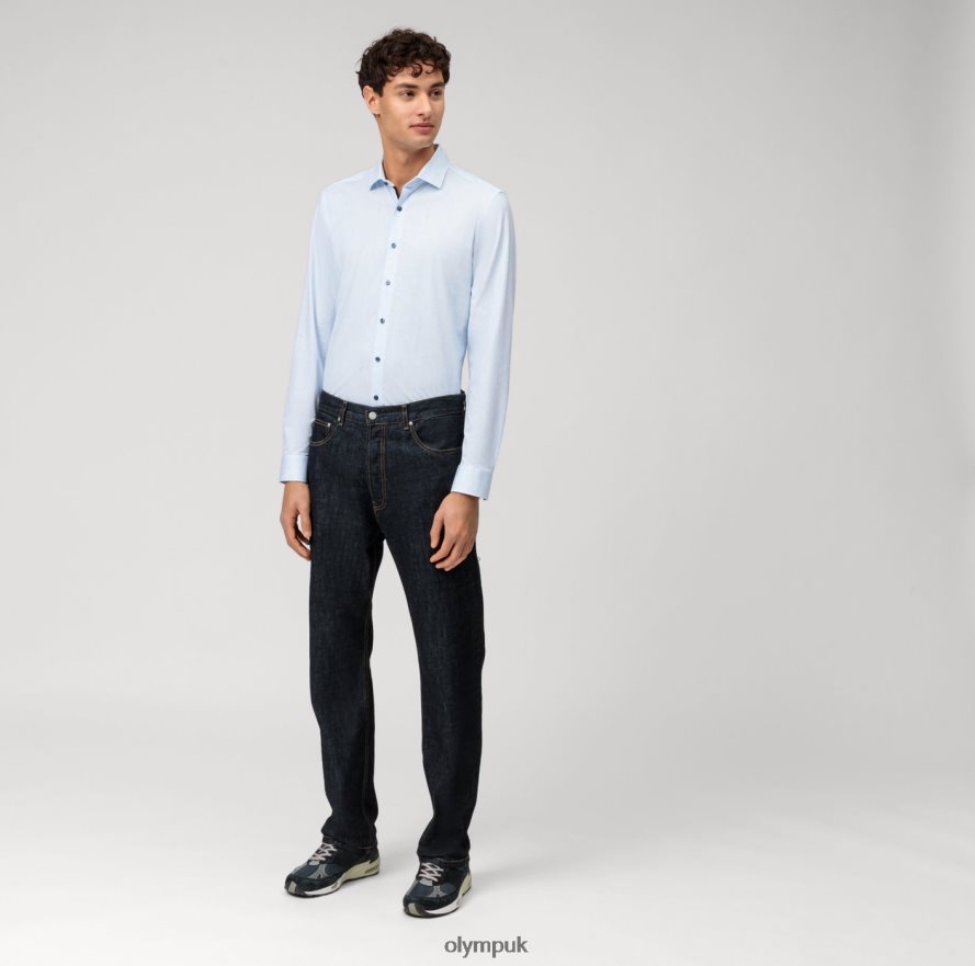 Clothing OLYMP No. Six 24/Seven Super Slim, Business Shirt, Modern Kent, Bleu NZ22L128
