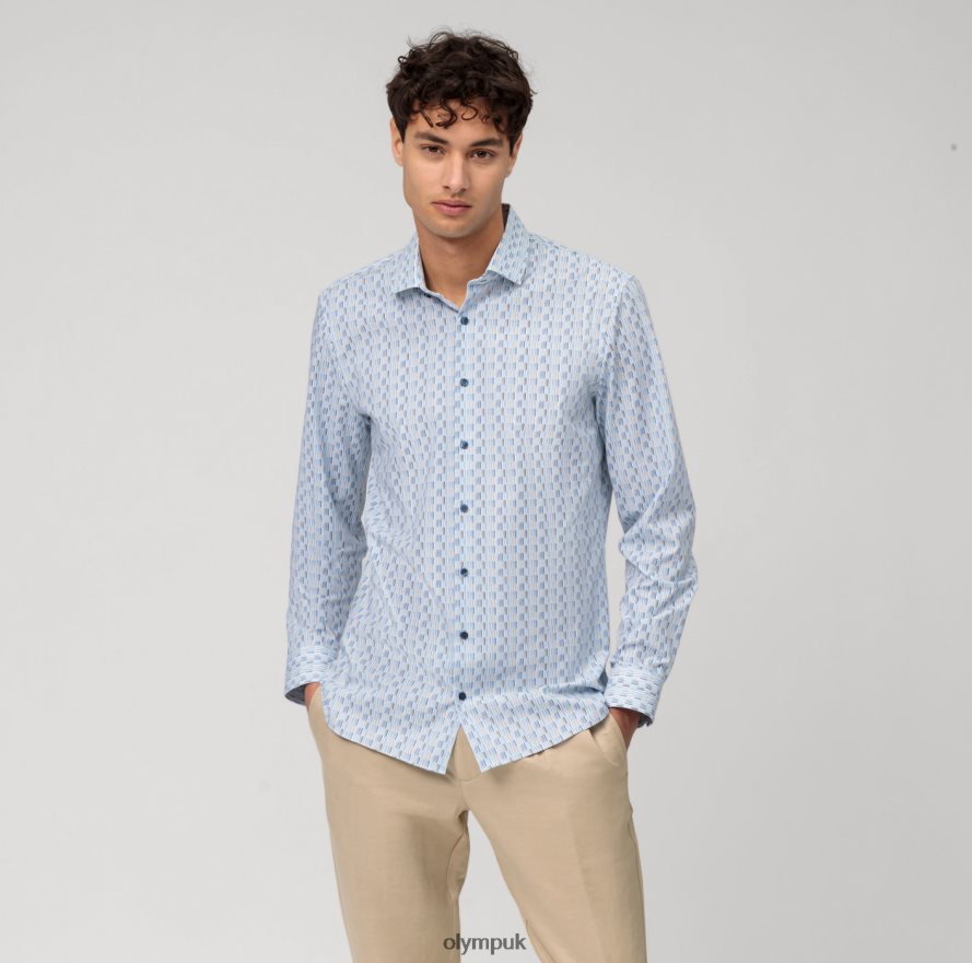 Clothing OLYMP No. Six 24/Seven Super Slim, Business Shirt, Modern Kent, Bleu NZ22L153